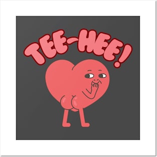 Tee-hee! a funny heart with butt design Posters and Art